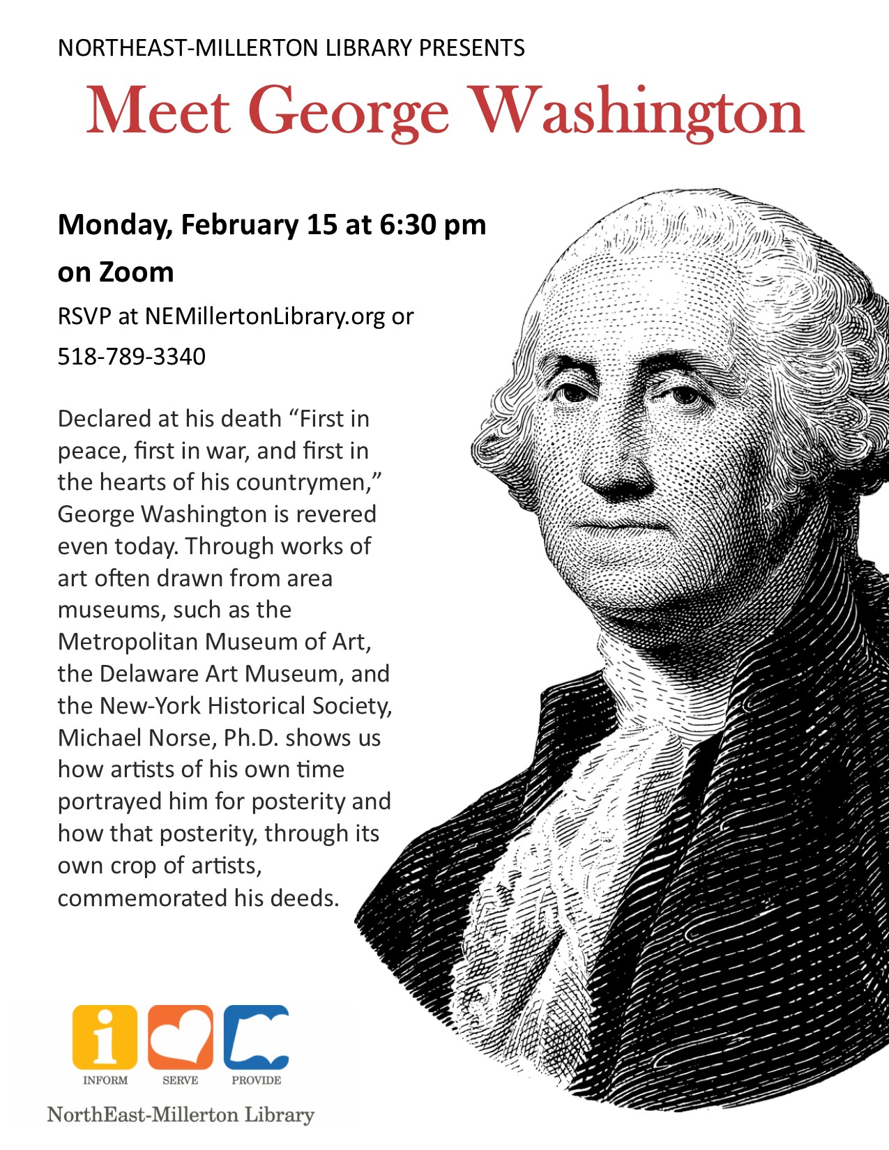 Meet Washington  2/15 at 6:30 pm RSVP