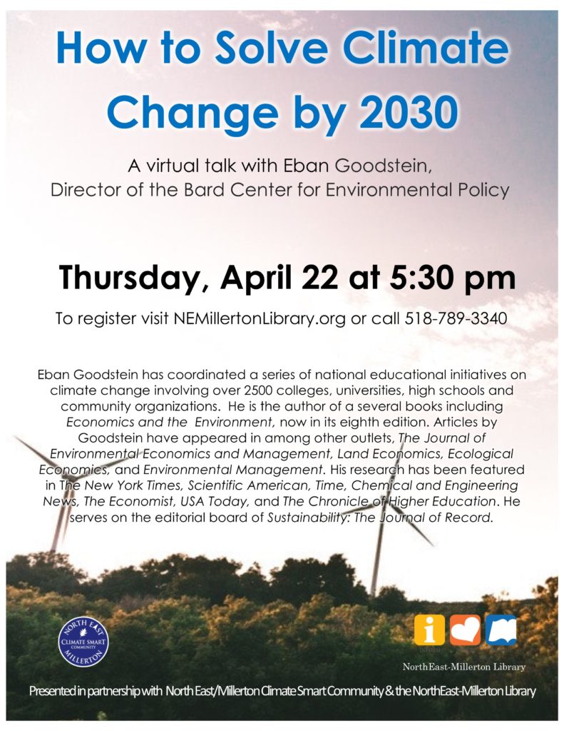 How to Solve Climate Change by 2030 April 22 at 5:30 pm RSVP